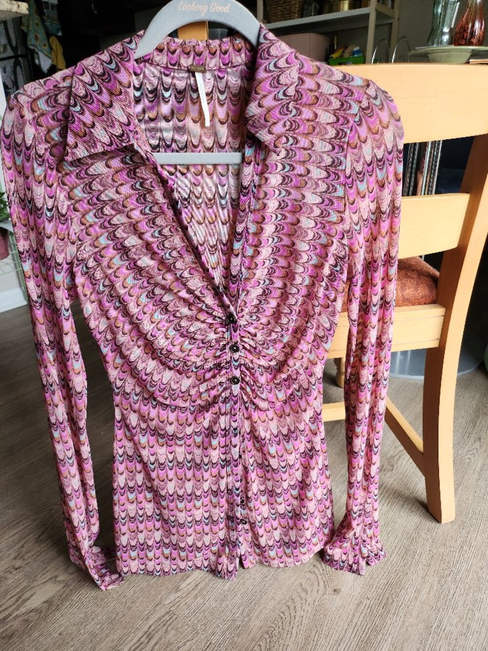 Free People Sheer Button Up